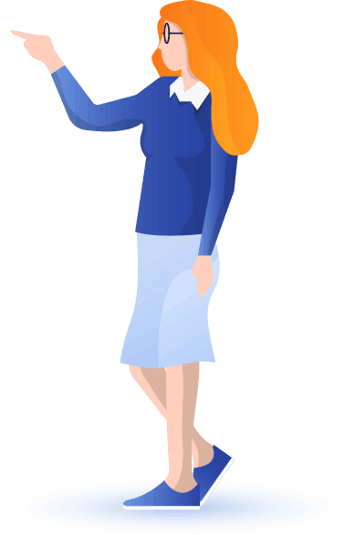 Girl presenting charts